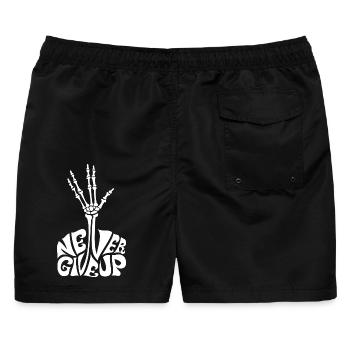 never give up ! halloween Lebe lang und in Frieden - Männer Badeshorts - Schwarz - Hinten - AI Model Male 178 light (178cm)