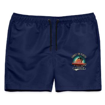 Vintage Drive the classics Oldtimer Classic Car - Männer Badeshorts - Navy - Vorne - AI Model Male 178 light (178cm)