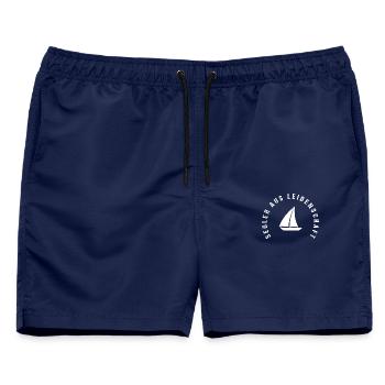 Segler aus Leidenschaft - Männer Badeshorts - Navy - Vorne - AI Model Male 178 light (178cm)