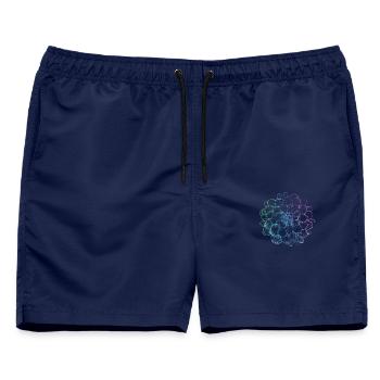 Dahlie Blume - Männer Badeshorts - Navy - Vorne - AI Model Male 178 light (178cm)