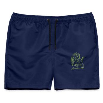 Georges Basic Apfelgrün - Männer Badeshorts - Navy - Vorne - AI Model Male 178 light (178cm)