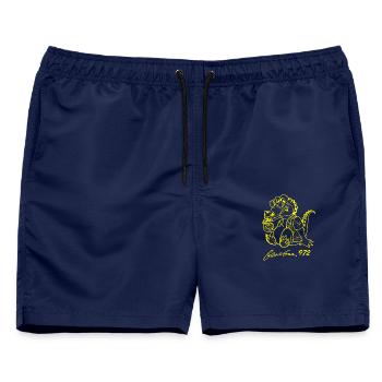Georges Basic Gelb - Männer Badeshorts - Navy - Vorne - AI Model Male 178 light (178cm)