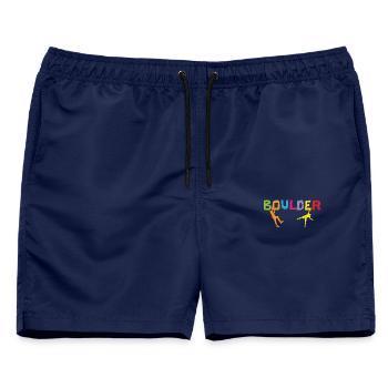 Boulderer Felskletterer Bergsteigen Bouldern - Männer Badeshorts - Navy - Vorne - AI Model Male 178 light (178cm)