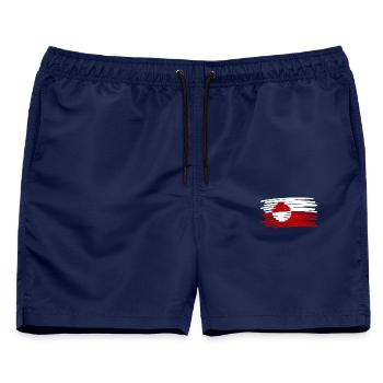 Grönland Greenland Flag Flagge painted gemalt - Männer Badeshorts - Navy - Vorne - AI Model Male 178 light (178cm)