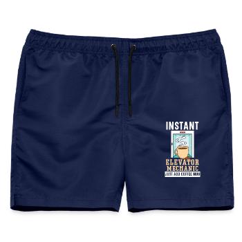 Sofortiger Aufzugsmechaniker Einfach Kaffeetasse h - Männer Badeshorts - Navy - Vorne - AI Model Male 178 light (178cm)