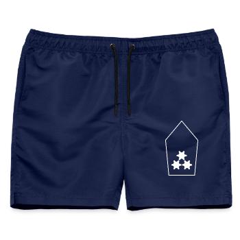 Zugführer Bundesheer (transparent/weiß/multicolor) - Männer Badeshorts - Navy - Vorne - AI Model Male 178 light (178cm)