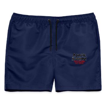 Fahr schneller! – RC Speed & Rennhumor - Männer Badeshorts - Navy - Vorne - AI Model Male 178 light (178cm)
