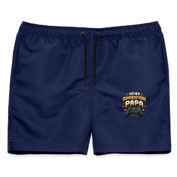 Neuer Schwierigkeitsgrad Papa - Männer Badeshorts - Navy - Vorne - AI Model Male 178 light (178cm)