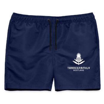 TranceFamily Scotland - Thistle Trance - Männer Badeshorts - Navy - Vorne - AI Model Male 178 light (178cm)