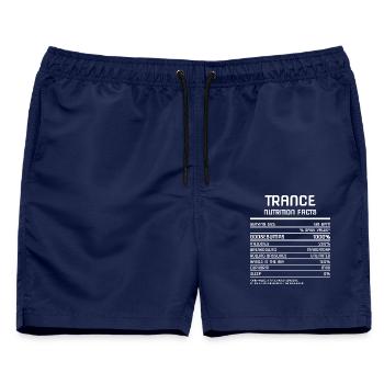 Trance Nutrition Facts - 138 BPM - Männer Badeshorts - Navy - Vorne - AI Model Male 178 light (178cm)