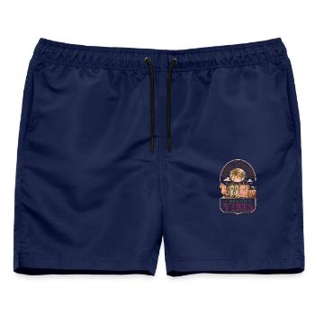 Girls Trip 2027 Beach Vibes Vacation - Männer Badeshorts - Navy - Vorne - AI Model Male 178 light (178cm)