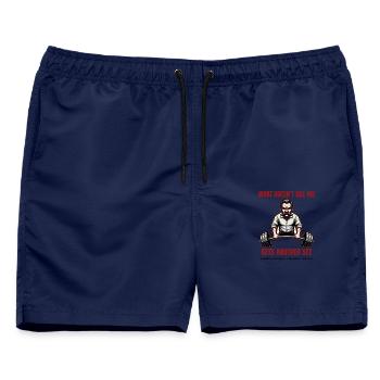Nietzsche – Gets Another Set - Männer Badeshorts - Navy - Vorne - AI Model Male 178 light (178cm)