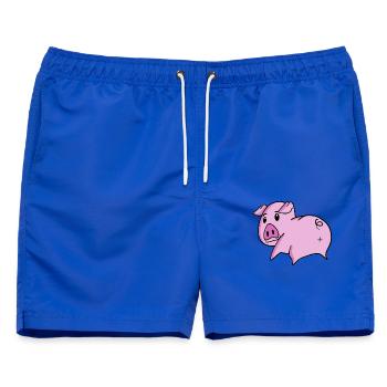 Schwein Arsch - Schwein Hintern - Männer Badeshorts - Royalblau - Vorne - AI Model Male 178 light (178cm)