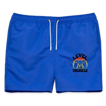 15 Birthday gift Funny 15th birthday Present - Männer Badeshorts - Royalblau - Vorne - AI Model Male 178 light (178cm)
