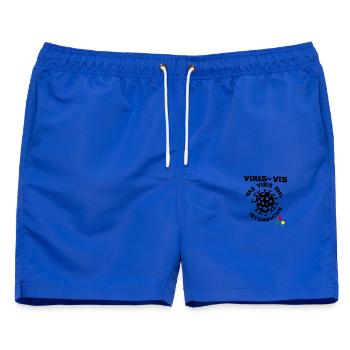 Virus Invasion - Männer Badeshorts - Royalblau - Vorne - AI Model Male 178 light (178cm)