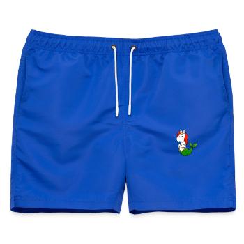 Unicorn Sticker - Männer Badeshorts - Royalblau - Vorne - AI Model Male 178 light (178cm)