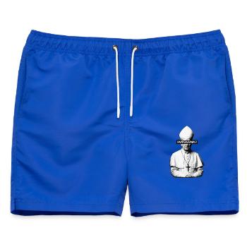 Papperlapapst - Männer Badeshorts - Royalblau - Vorne - AI Model Male 178 light (178cm)