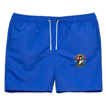 Jesus Skateboard - Männer Badeshorts - Royalblau - Vorne - AI Model Male 178 light (178cm)