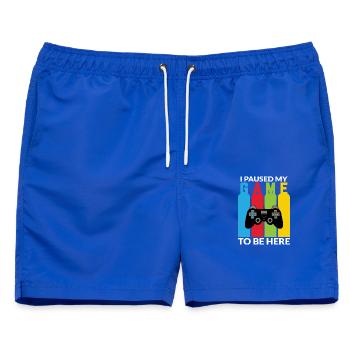 My Hobby is Videogames Videospiel Computerspiel - Männer Badeshorts - Royalblau - Vorne - AI Model Male 178 light (178cm)