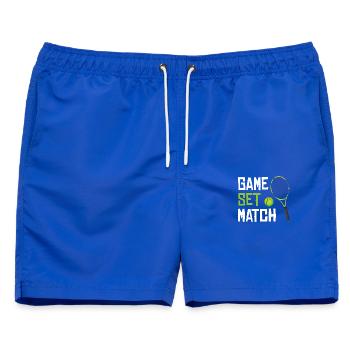 Game Set Match Tennis - Männer Badeshorts - Royalblau - Vorne - AI Model Male 178 light (178cm)