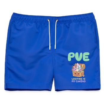 Cozy Gamer PvE Schatztruhe Looting Design - Männer Badeshorts - Royalblau - Vorne - AI Model Male 178 light (178cm)