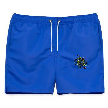 Giftiger Neon-Flüssigchromwirbel - Männer Badeshorts - Royalblau - Vorne - AI Model Male 178 light (178cm)