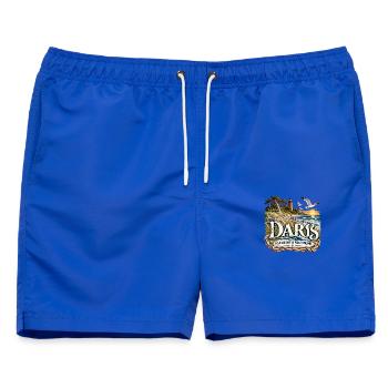 Darß Küstenlogo Nautik - Männer Badeshorts - Royalblau - Vorne - AI Model Male 178 light (178cm)