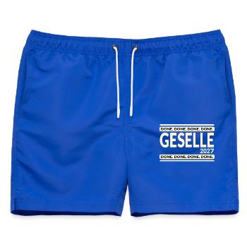 Ausbildung Geselle 2027 - Männer Badeshorts - Royalblau - Vorne - AI Model Male 178 light (178cm)