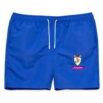 Arezzo-Pferdewappen – Majestätischer Hengst Heraldic Em - Männer Badeshorts - Royalblau - Vorne - AI Model Male 178 light (178cm)