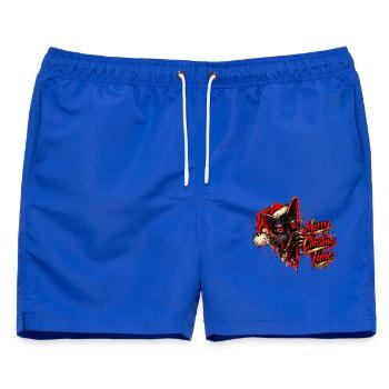 Merry Christmas Time – Black Cat Christmas - Männer Badeshorts - Royalblau - Vorne - AI Model Male 178 light (178cm)