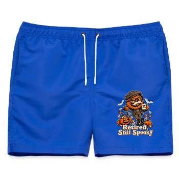 Halloween-Kürbisopa Retired Still Spooky - Männer Badeshorts - Royalblau - Vorne - AI Model Male 178 light (178cm)