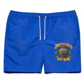 Dreht sich Alles um Ton - Männer Badeshorts - Royalblau - Vorne - AI Model Male 178 light (178cm)