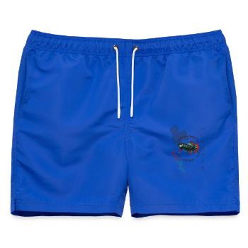 Betta imbellis, Kampffisch Wildform  - Männer Badeshorts - Royalblau - Vorne - AI Model Male 178 light (178cm)
