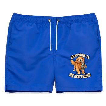 Freundlicher Golden Retriever - Männer Badeshorts - Royalblau - Vorne - AI Model Male 178 light (178cm)