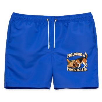 Beagle Vielversprechender Lead - Männer Badeshorts - Royalblau - Vorne - AI Model Male 178 light (178cm)