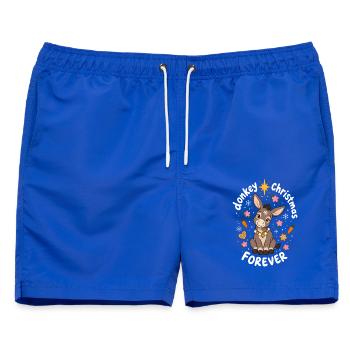 Esel Weihnachten süß Familie Bauernhof - Männer Badeshorts - Royalblau - Vorne - AI Model Male 178 light (178cm)