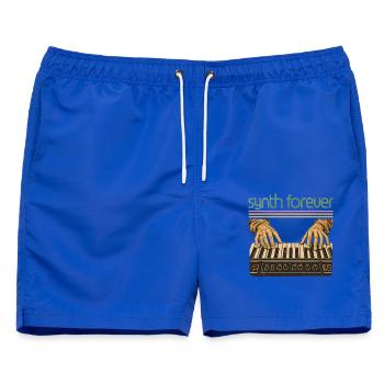 Synthesizer Hände Retro Keyboard Musiker - Männer Badeshorts - Royalblau - Vorne - AI Model Male 178 light (178cm)
