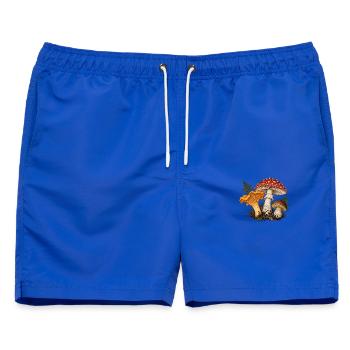 Pilztrio Naturmotiv - Männer Badeshorts - Royalblau - Vorne - AI Model Male 178 light (178cm)