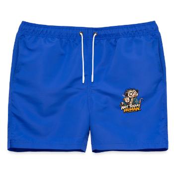 Nicht heute, Mann! – Eine Maus ohne Kaffee - Männer Badeshorts - Royalblau - Vorne - AI Model Male 178 light (178cm)
