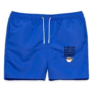 If You Can Read This Bring Me A Donut Kaffee Donut - Männer Badeshorts - Royalblau - Vorne - AI Model Male 178 light (178cm)
