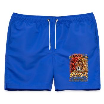Der Schmerz ist stark – mein Wille ist stärker - Männer Badeshorts - Royalblau - Vorne - AI Model Male 178 light (178cm)