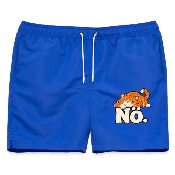 Nö – Lustige Katze mit schlechter Laune - Männer Badeshorts - Royalblau - Vorne - AI Model Male 178 light (178cm)
