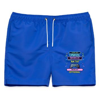 Onkel Modus Aktiv Neon Gaming - Männer Badeshorts - Royalblau - Vorne - AI Model Male 178 light (178cm)