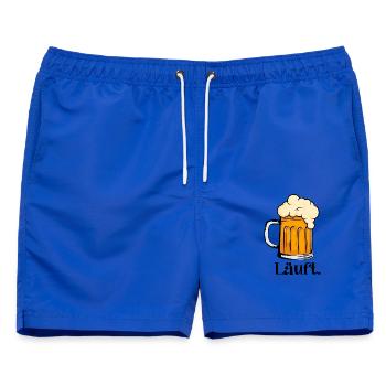 Läuft - Schäumender Bierkrug - Männer Badeshorts - Royalblau - Vorne - AI Model Male 178 light (178cm)