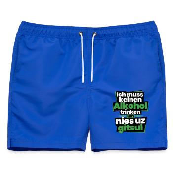 Ich muss keinen Alkohol trinken - Männer Badeshorts - Royalblau - Vorne - AI Model Male 178 light (178cm)