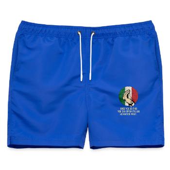 Italienisches Gebets-Meme-Tee - Männer Badeshorts - Royalblau - Vorne - AI Model Male 178 light (178cm)