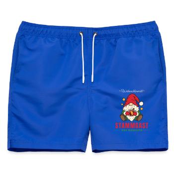 Weihnachtsmarkt Stammgast - Wichtel - Männer Badeshorts - Royalblau - Vorne - AI Model Male 178 light (178cm)