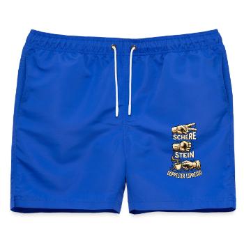 Schere Stein Doppelter Espresso - Männer Badeshorts - Royalblau - Vorne - AI Model Male 178 light (178cm)
