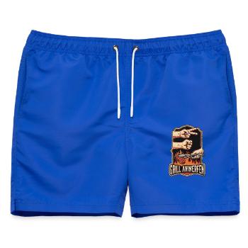 Schere Stein Grillen - Männer Badeshorts - Royalblau - Vorne - AI Model Male 178 light (178cm)
