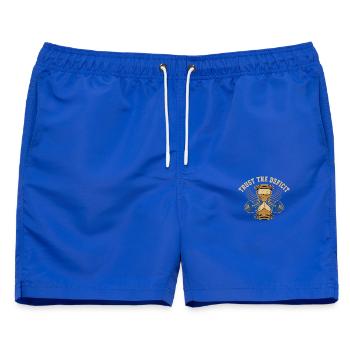 Stundenglas Kraft-Emblem - Männer Badeshorts - Royalblau - Vorne - AI Model Male 178 light (178cm)